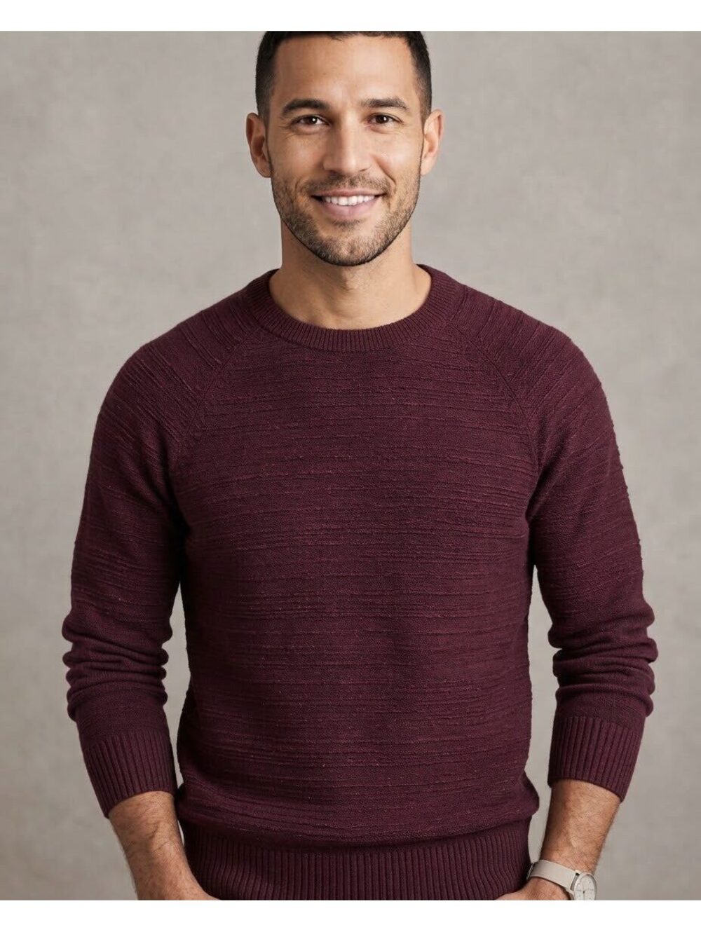 J.Crew Slim Fit Burgundy Cotton Crewneck Sweater XL